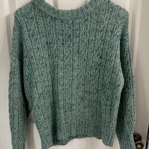 LOFT Teal Cable Knit Sweater